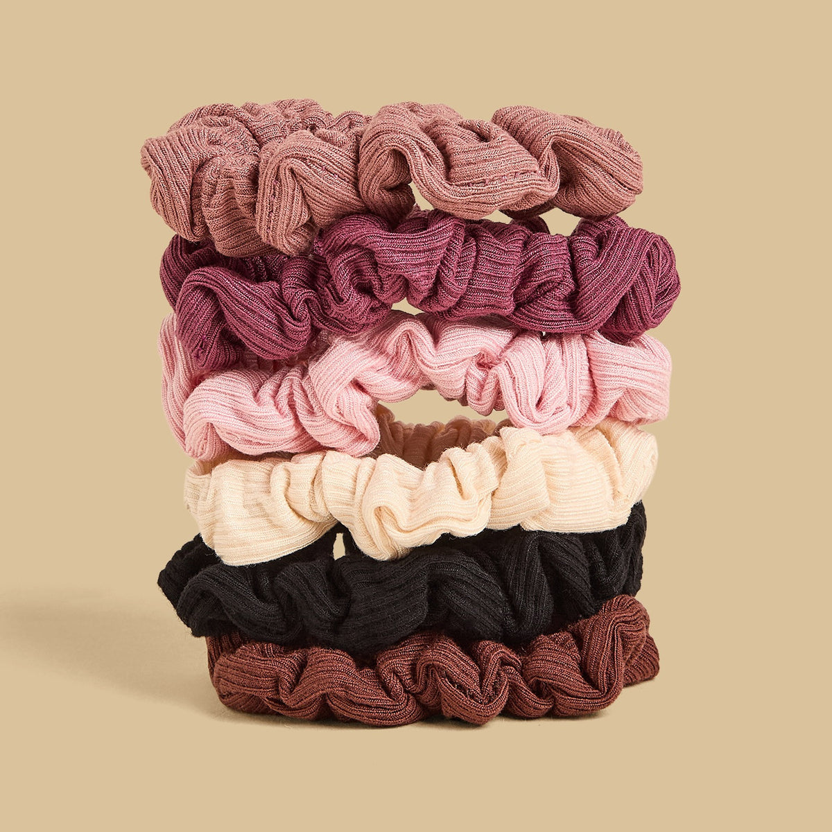 Pack of 6 - Textured Scrunchie