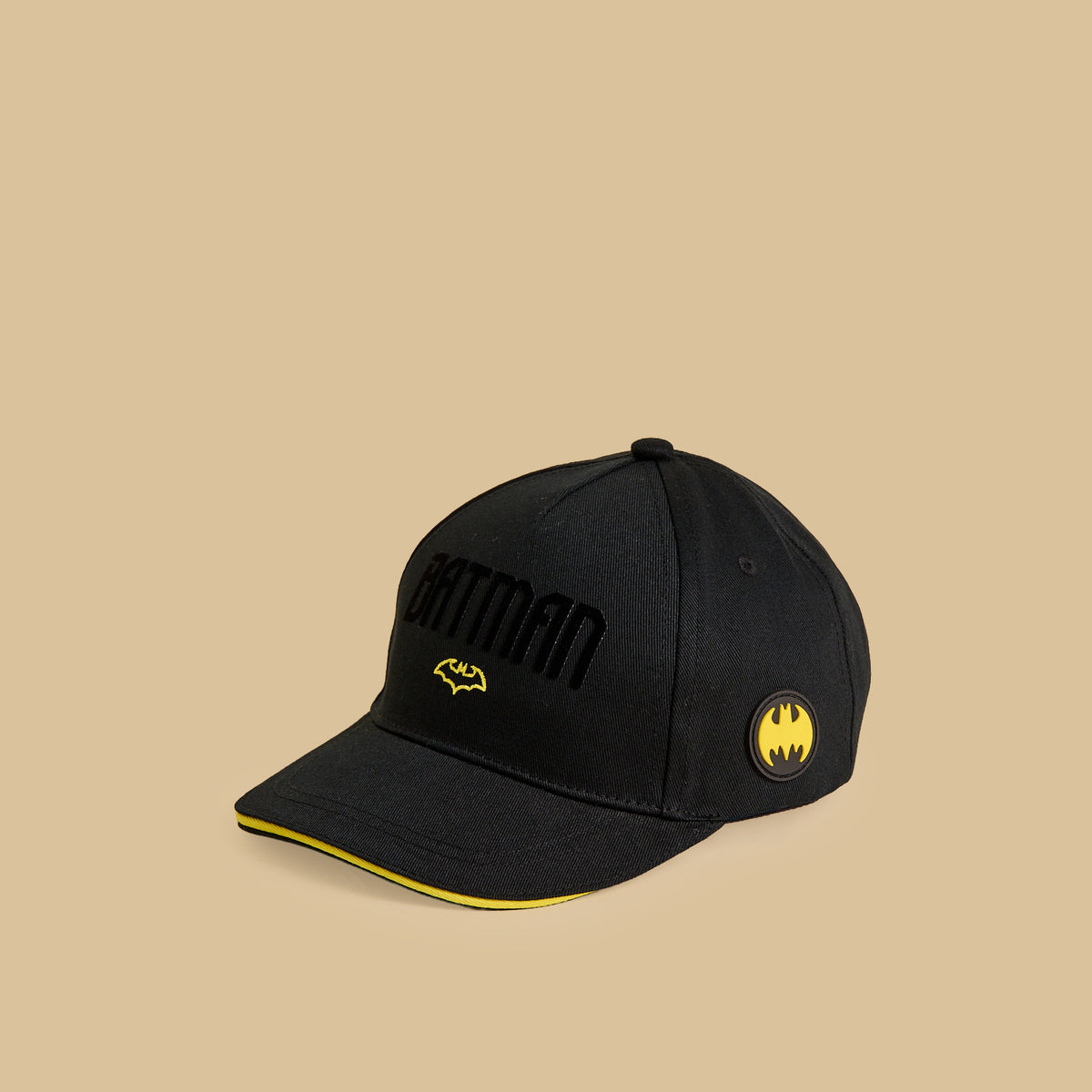 Batman Print Cap with Hook and Loop Closure