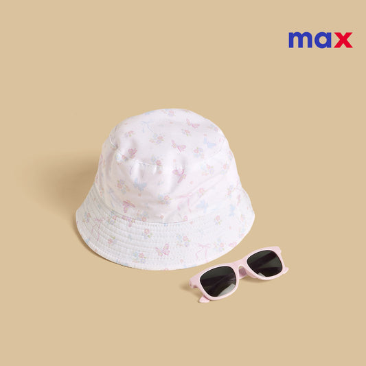 Butterfly Print Cap and Sunglasses Set