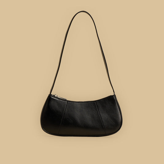 Textured Shoulder Bag with Zip Closure