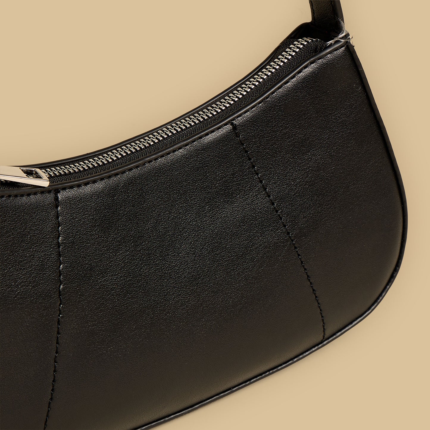 Textured Shoulder Bag with Zip Closure