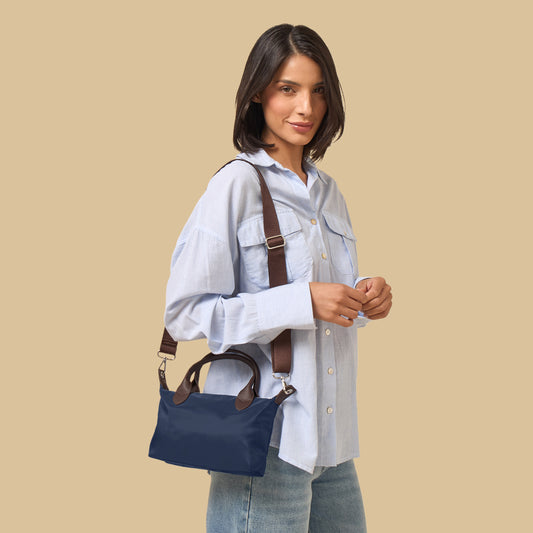 Textured Crossbody Bag with Detachable Strap