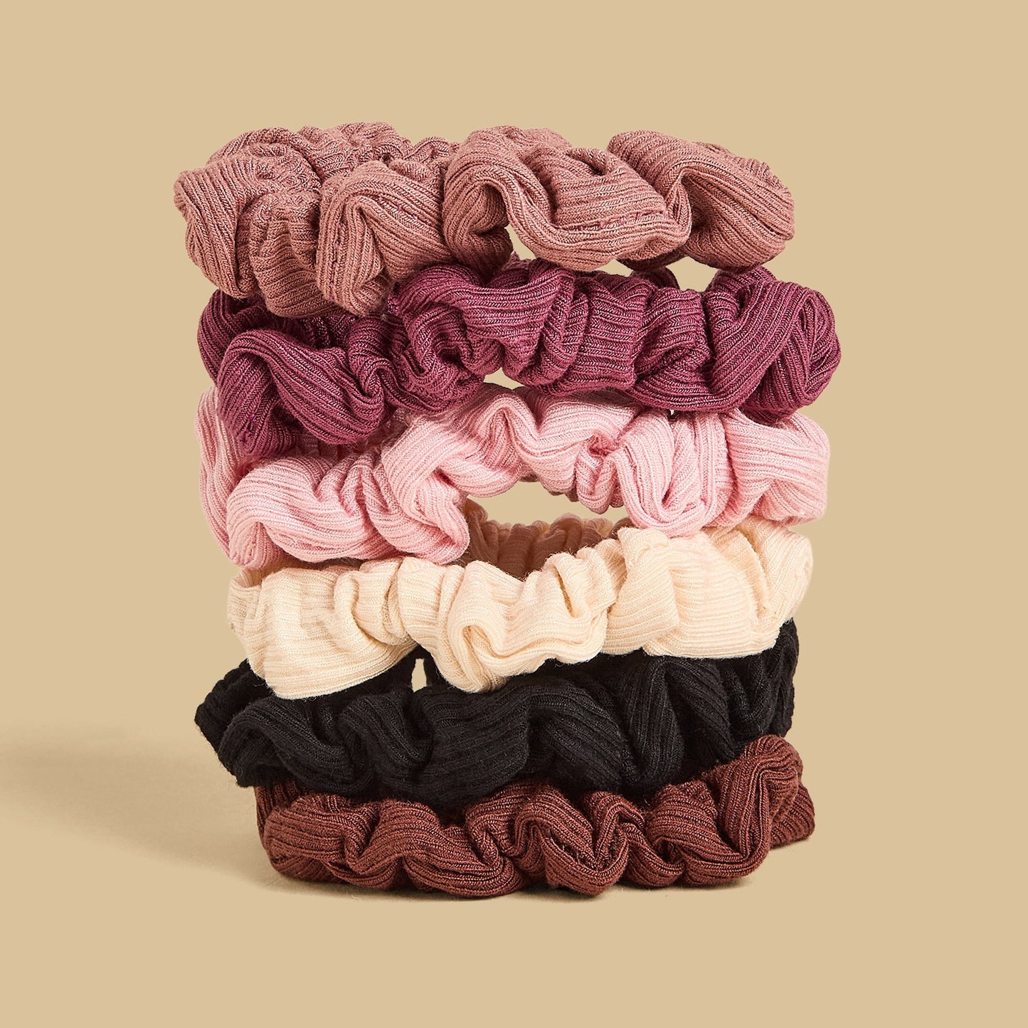 Pack of 6 - Textured Scrunchie