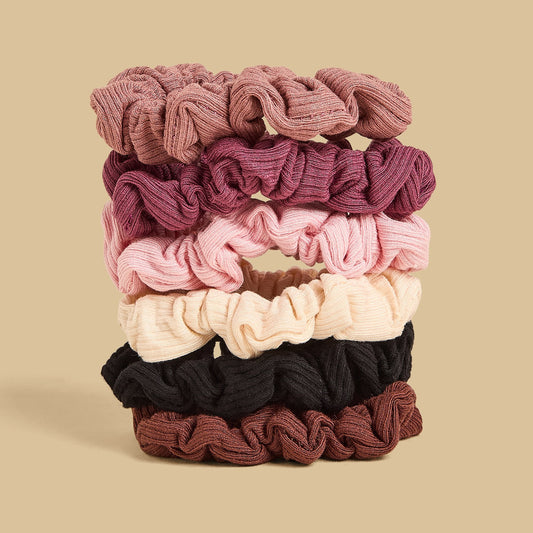 Pack of 6 - Textured Scrunchie