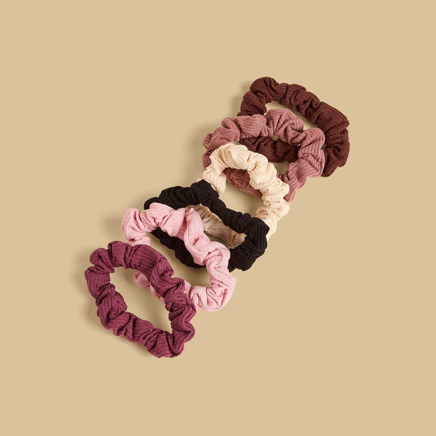 Pack of 6 - Textured Scrunchie