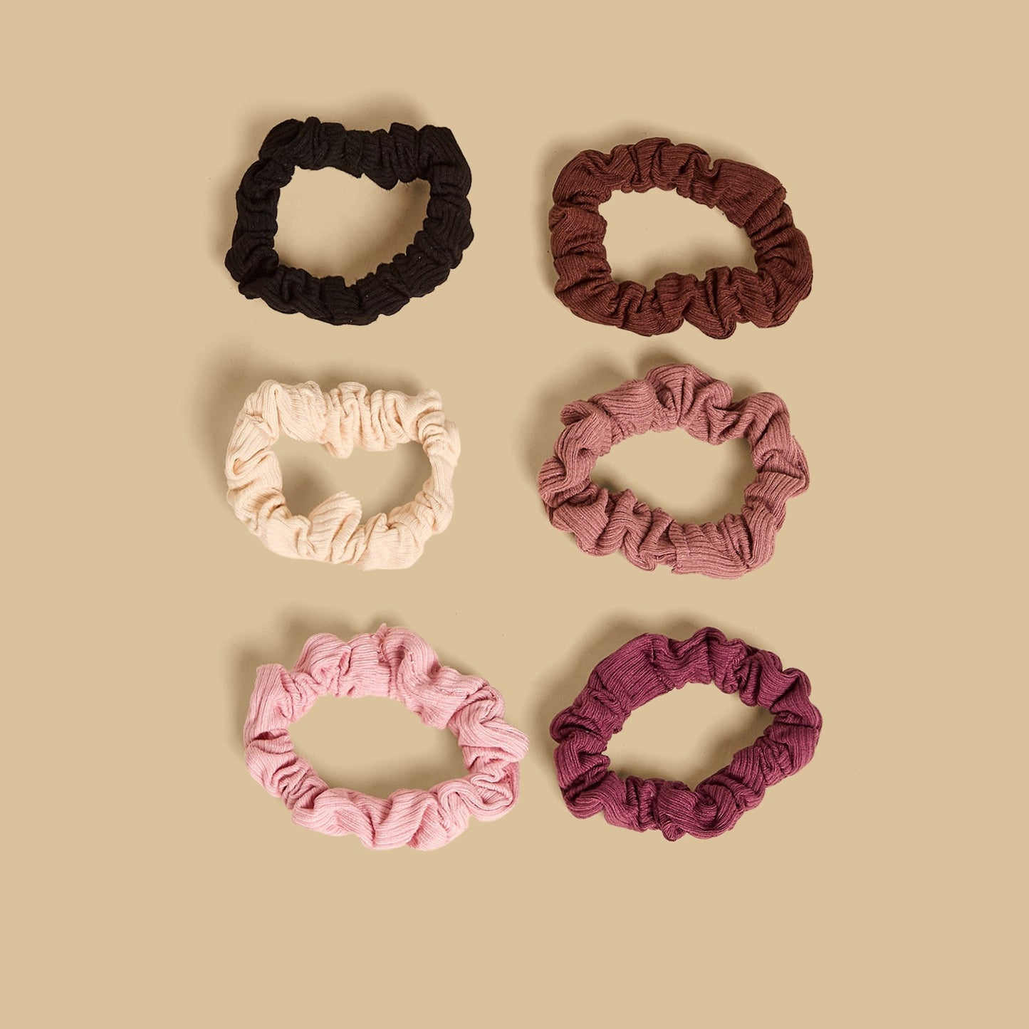 Pack of 6 - Textured Scrunchie