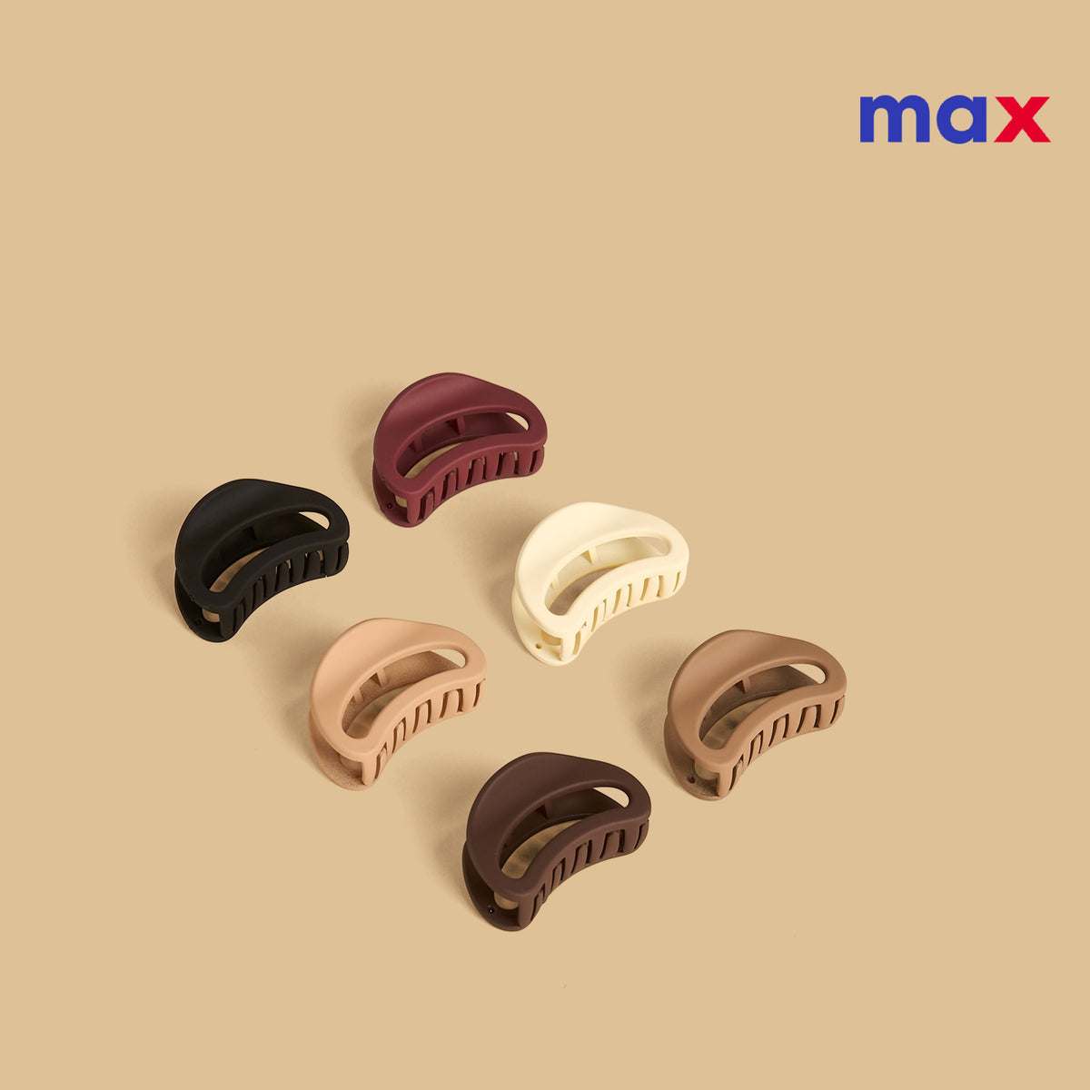 Pack of 6 - Cutout Detail Hair Clamp