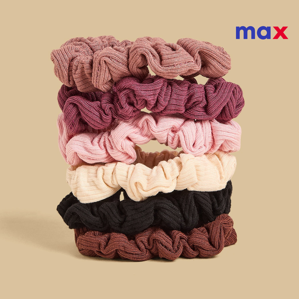 Pack of 6 - Textured Scrunchie