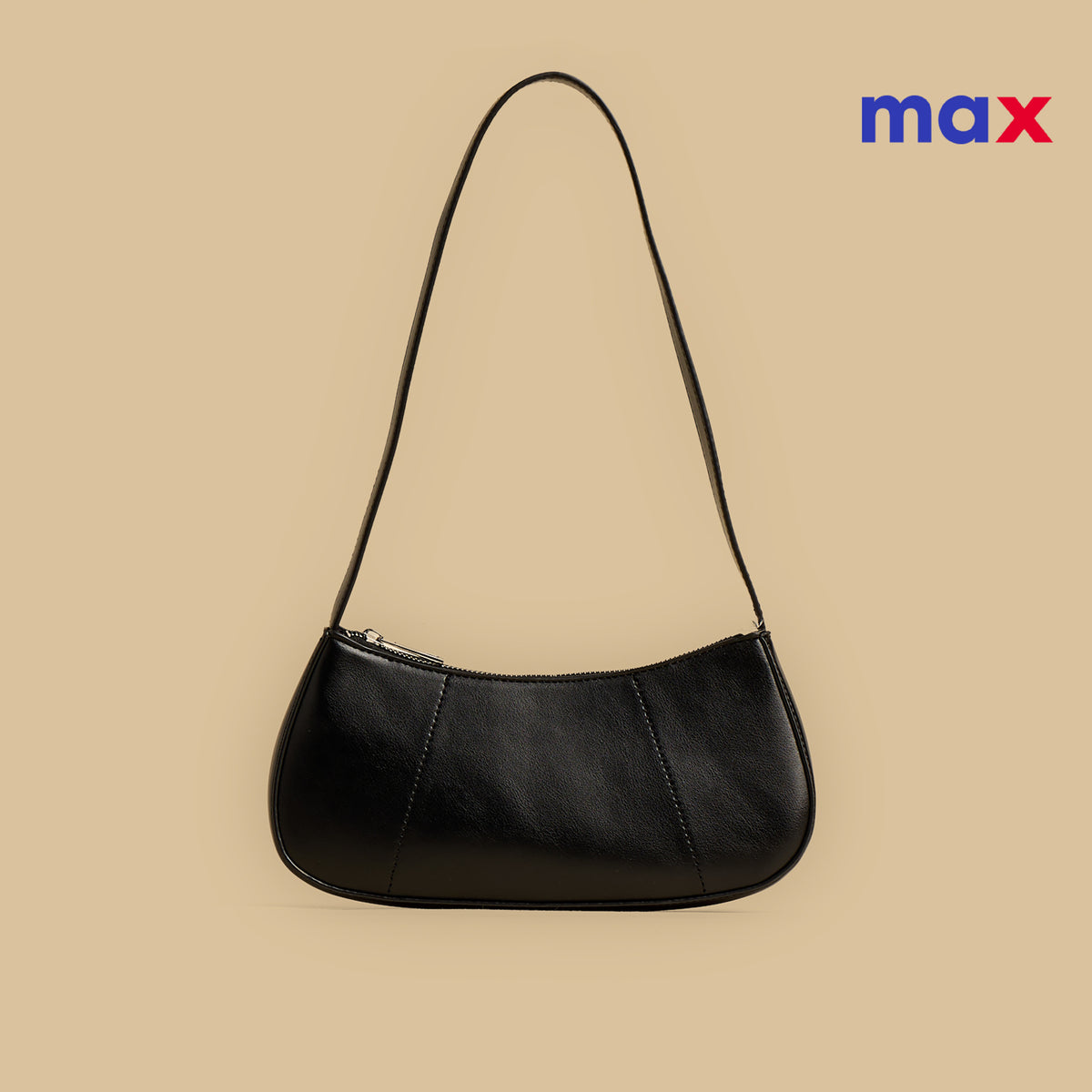 Textured Shoulder Bag with Zip Closure