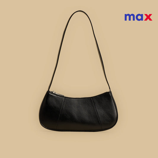 Textured Shoulder Bag with Zip Closure