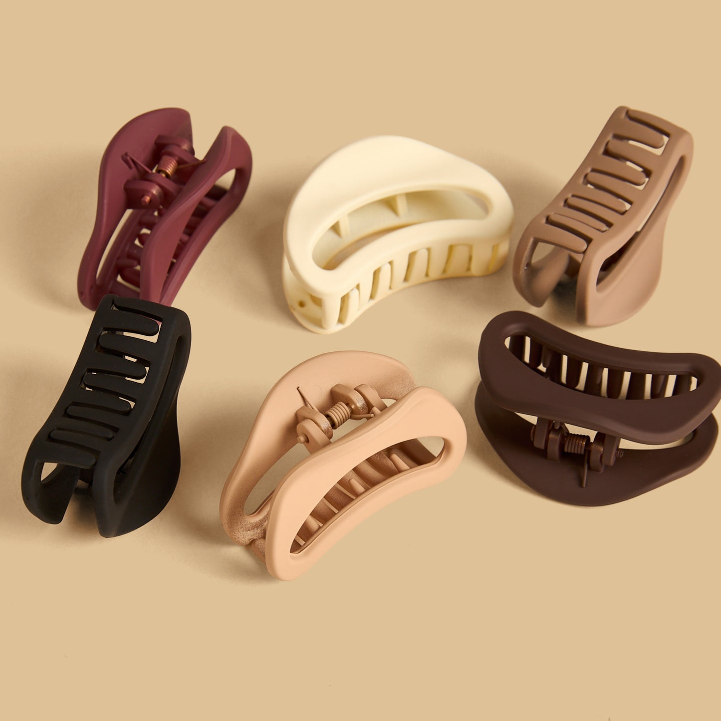 Pack of 6 - Cutout Detail Hair Clamp
