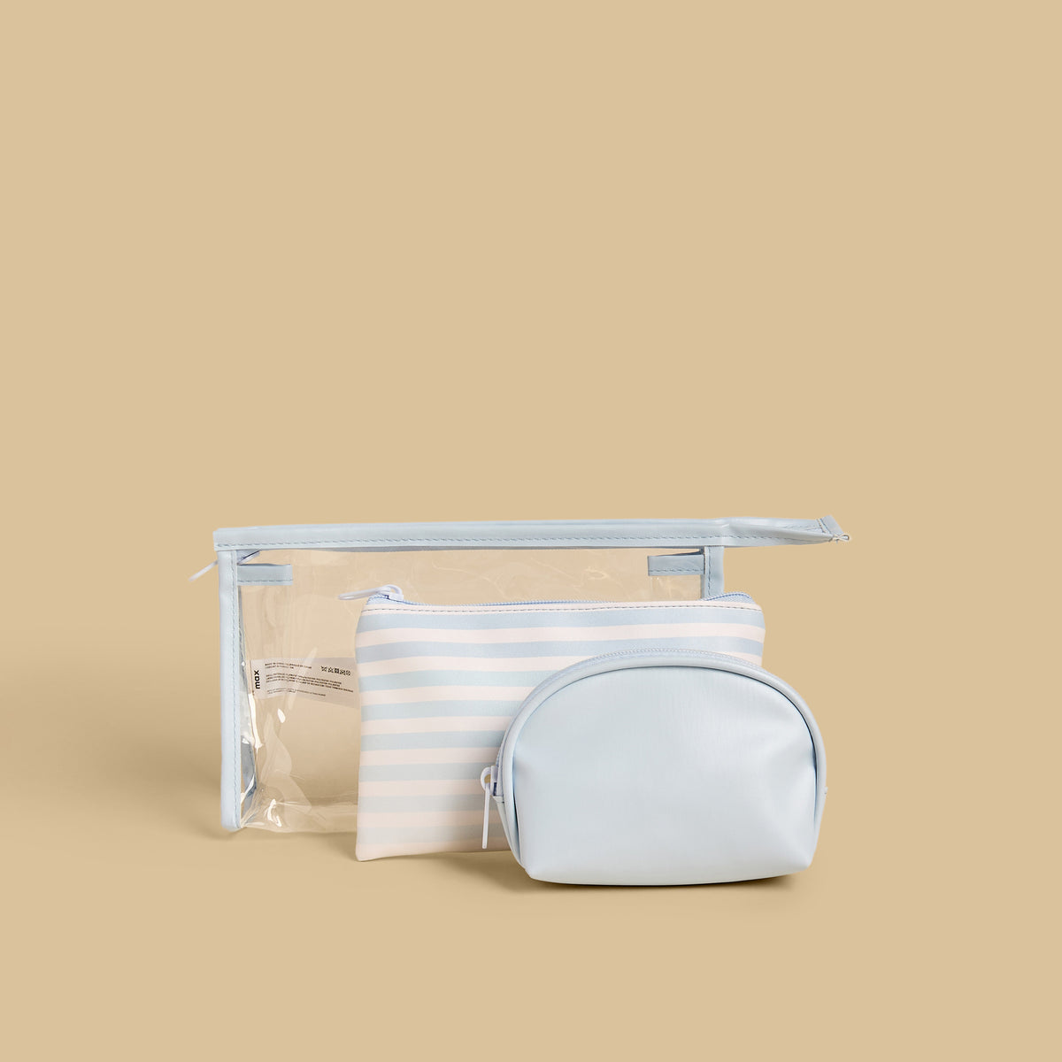 Assorted 3-Piece Pouch Set - Blue