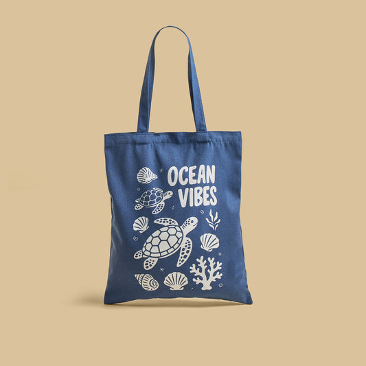 Underwater Print Shopper Bag with Double Handles