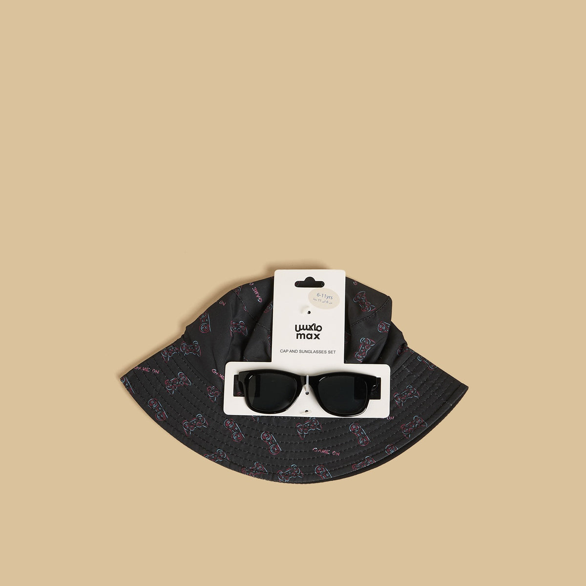 Game Print Cap and Sunglasses Set