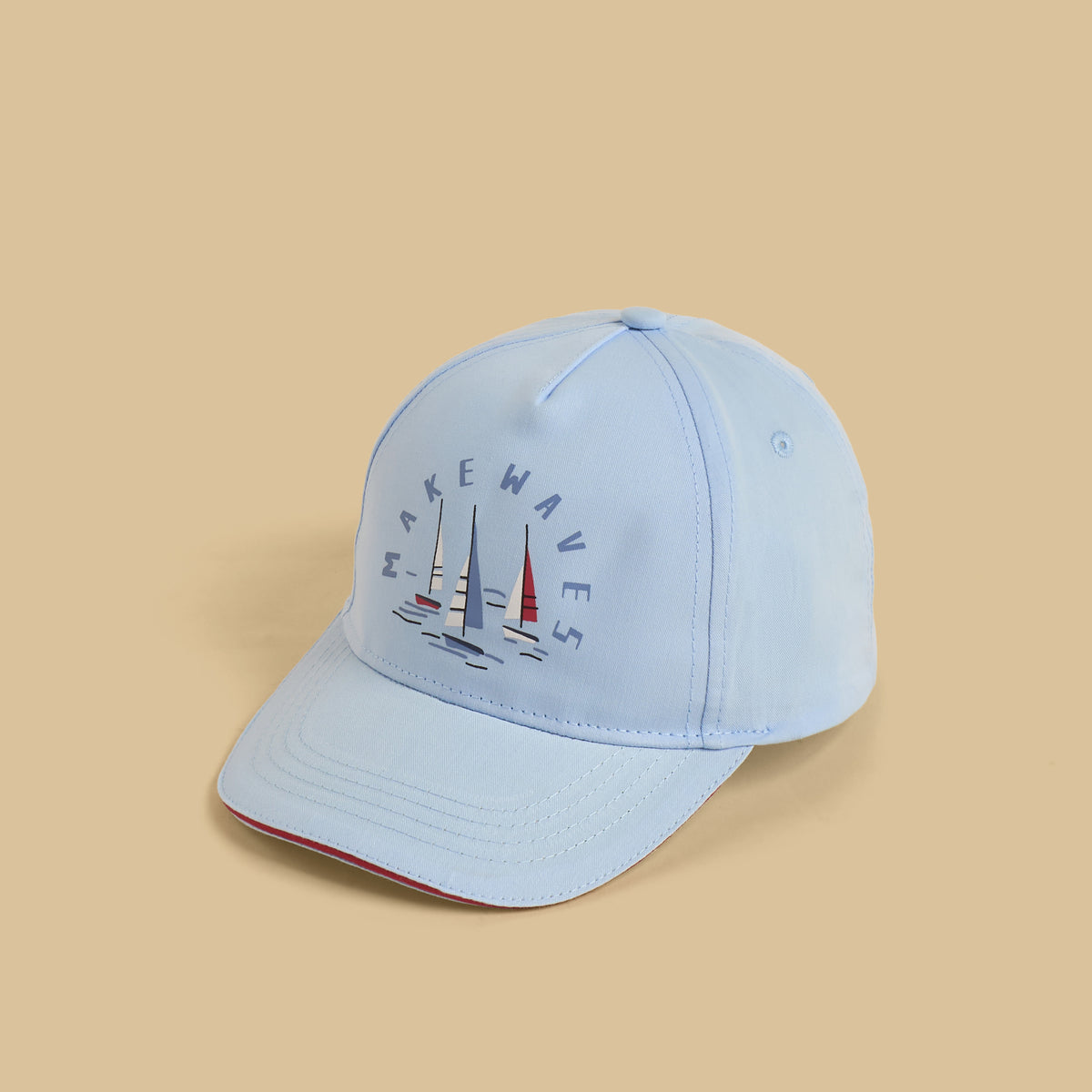Nautical Print Cap with Snap Back Closure