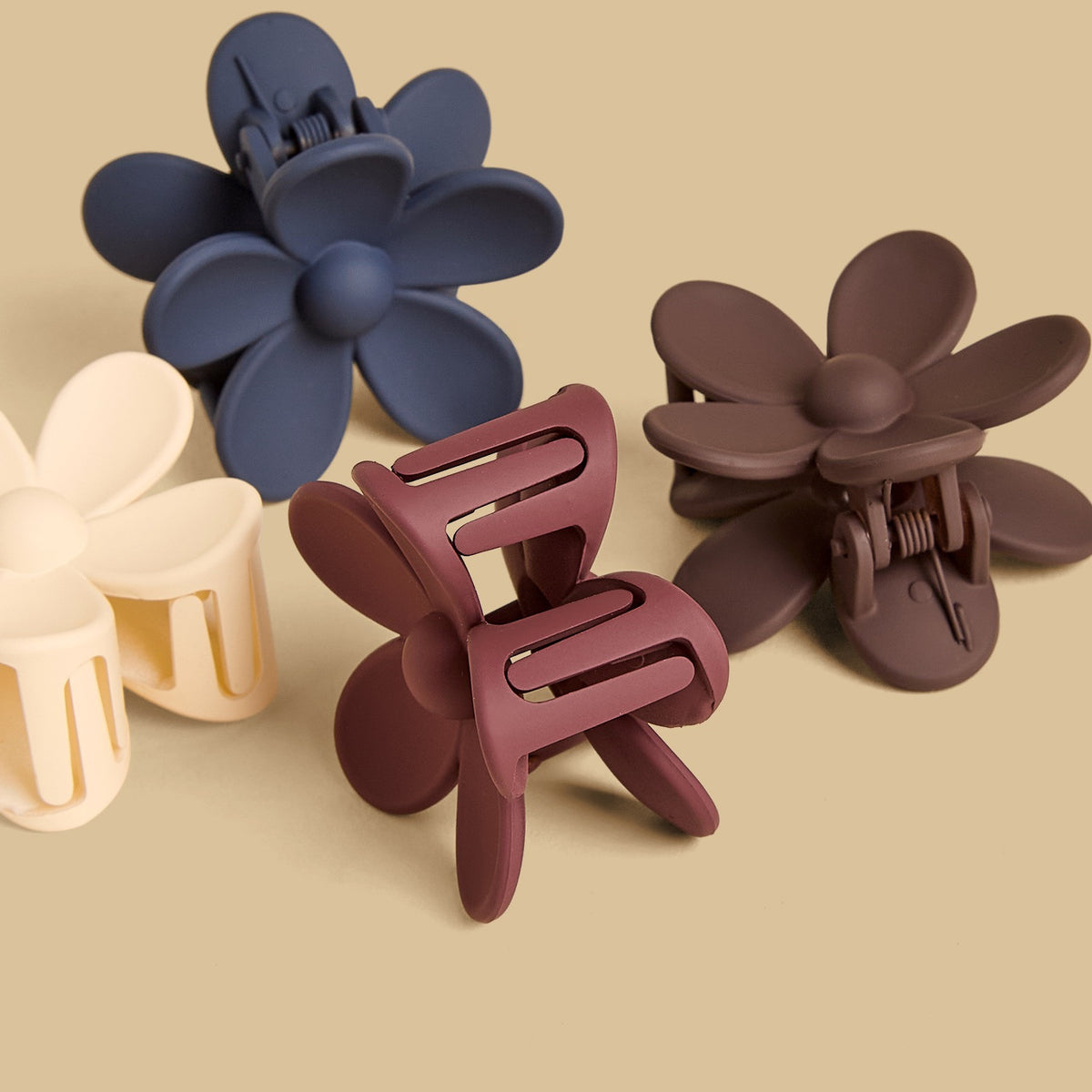 Pack of 4 - Floral Hair Clamp