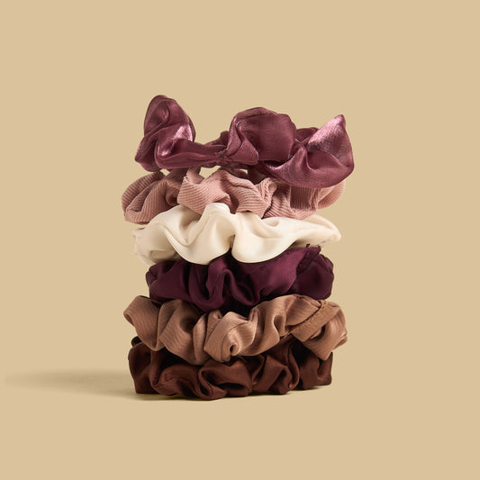 Pack of 6 - Plain Scrunchie