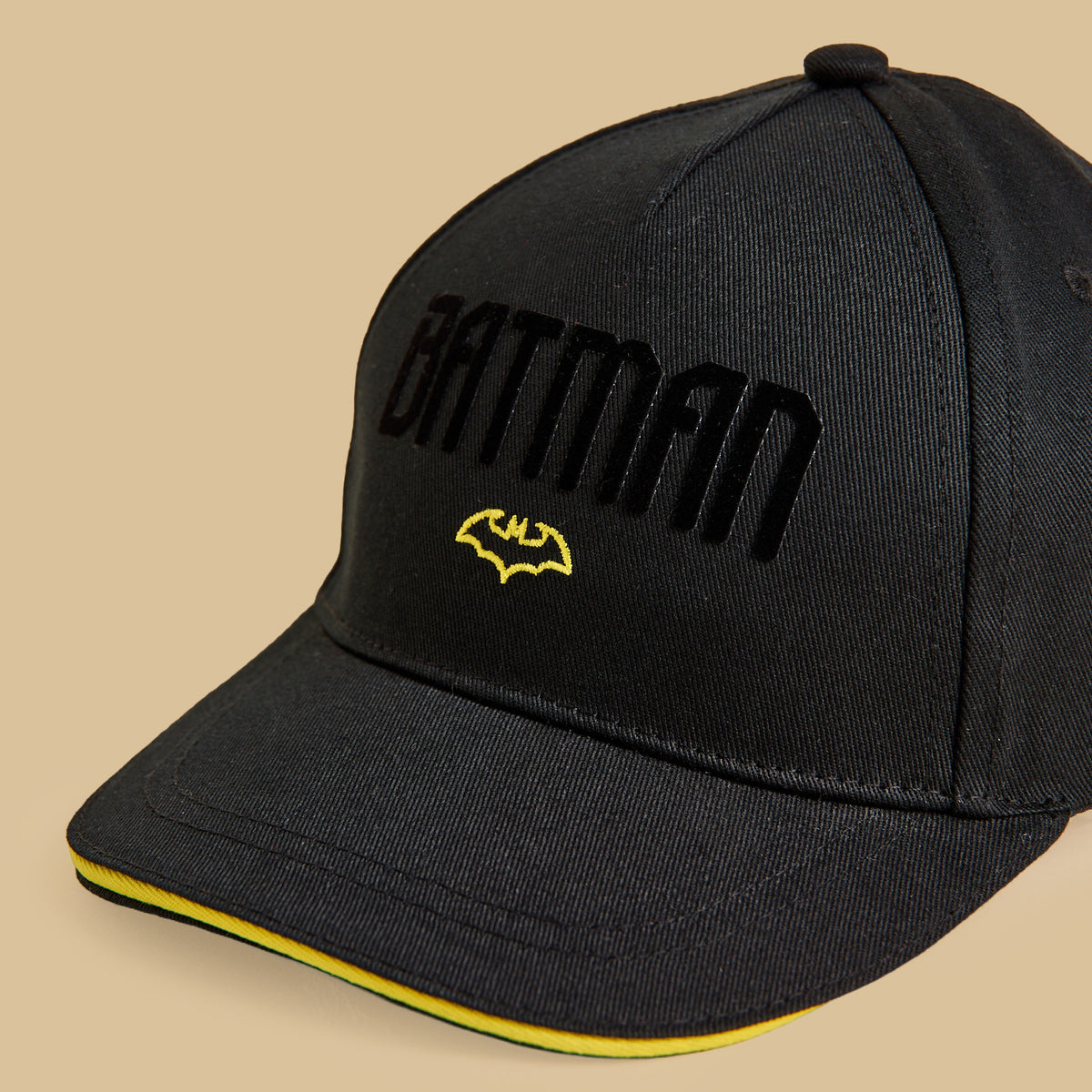 Batman Print Cap with Hook and Loop Closure