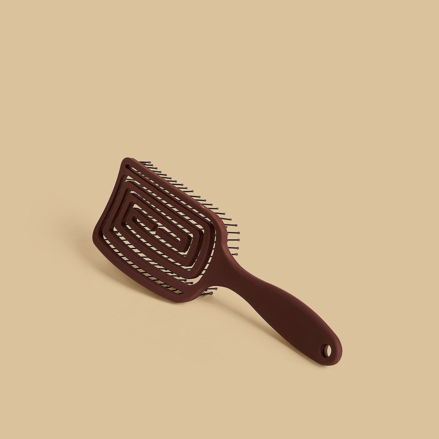 Slotted Paddle Hairbrush - Brown