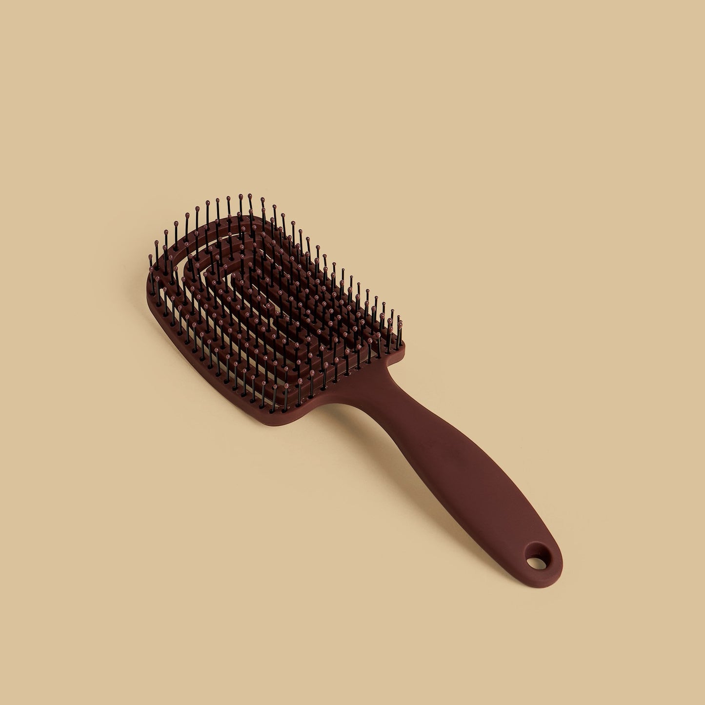 Slotted Paddle Hairbrush - Brown