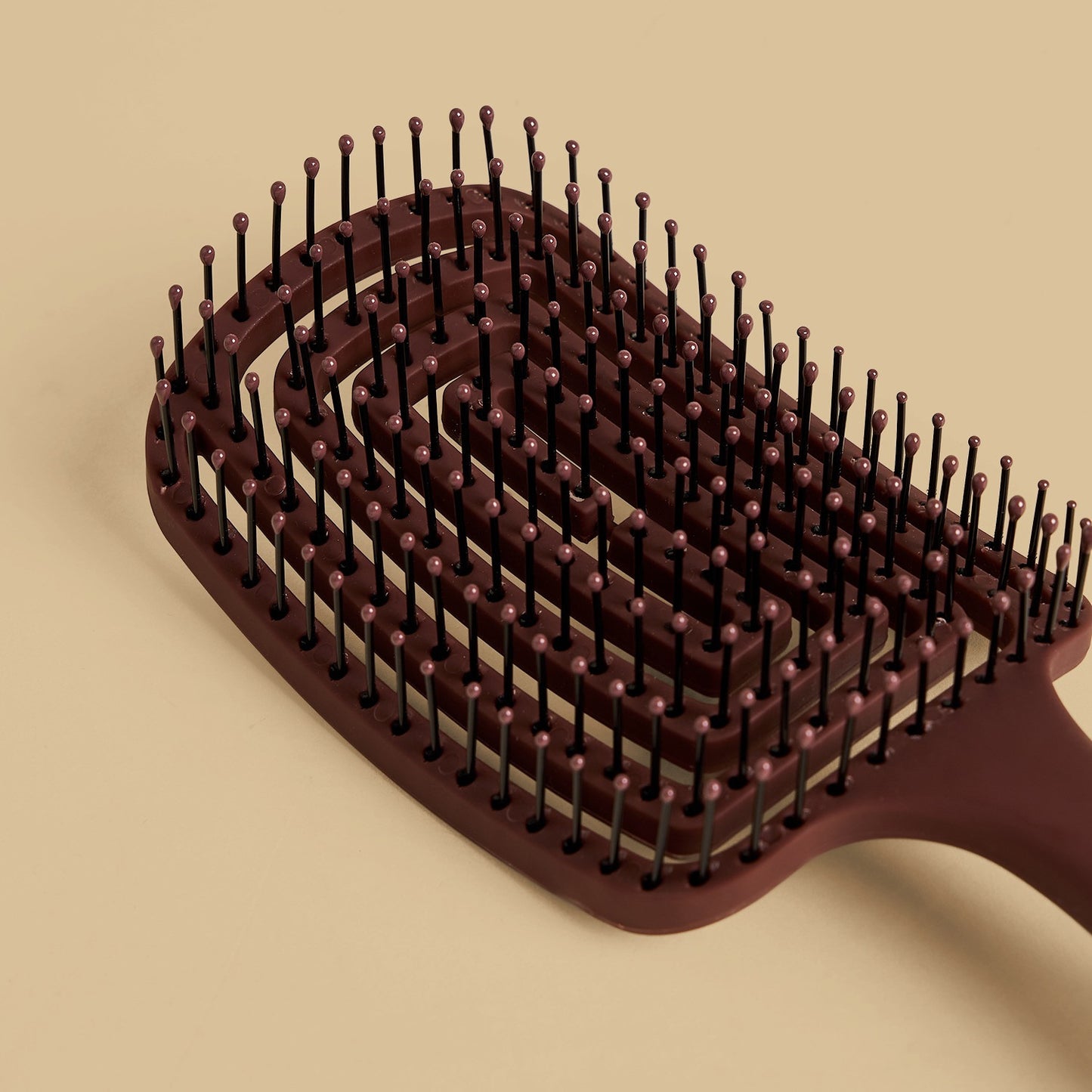 Slotted Paddle Hairbrush - Brown