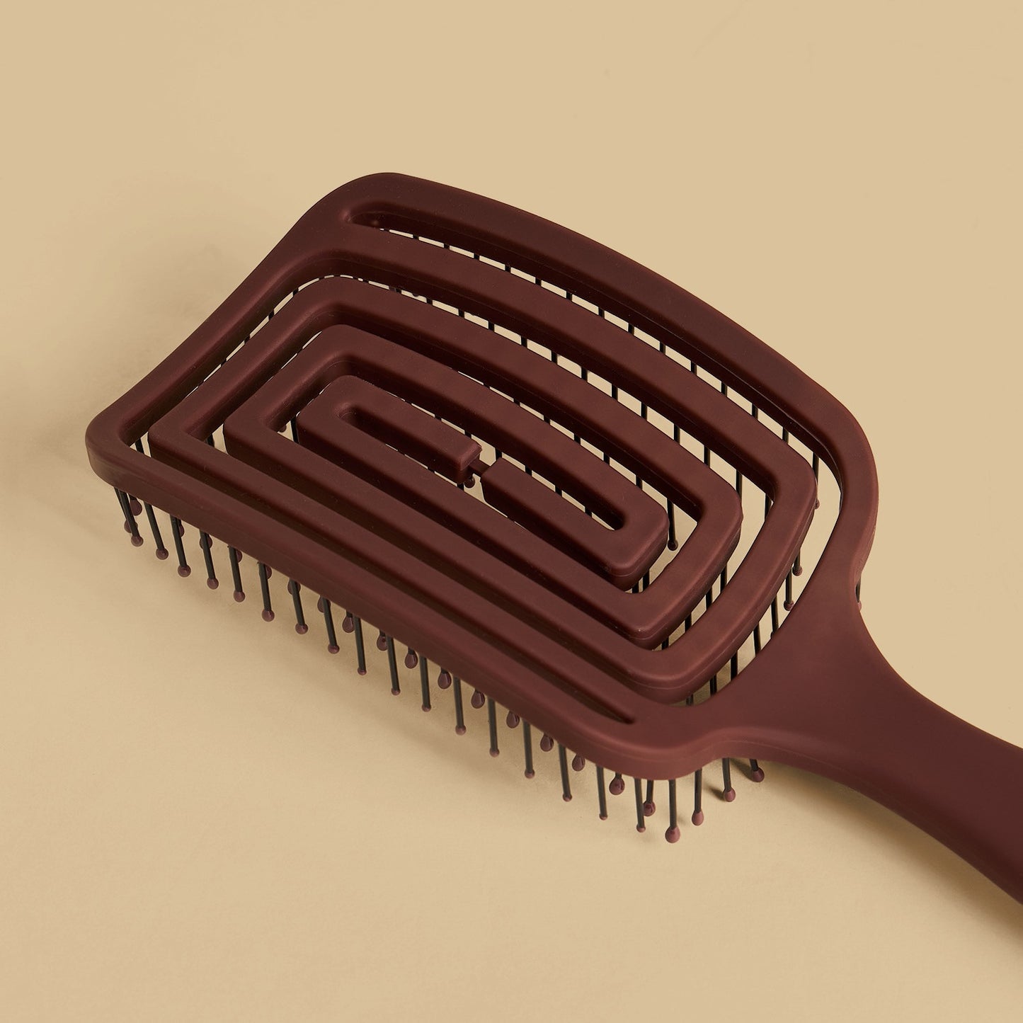 Slotted Paddle Hairbrush - Brown