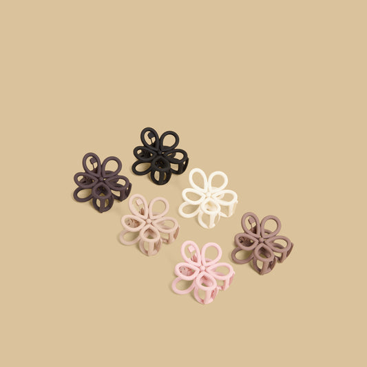 Pack of 6 - Floral Hair Clamp