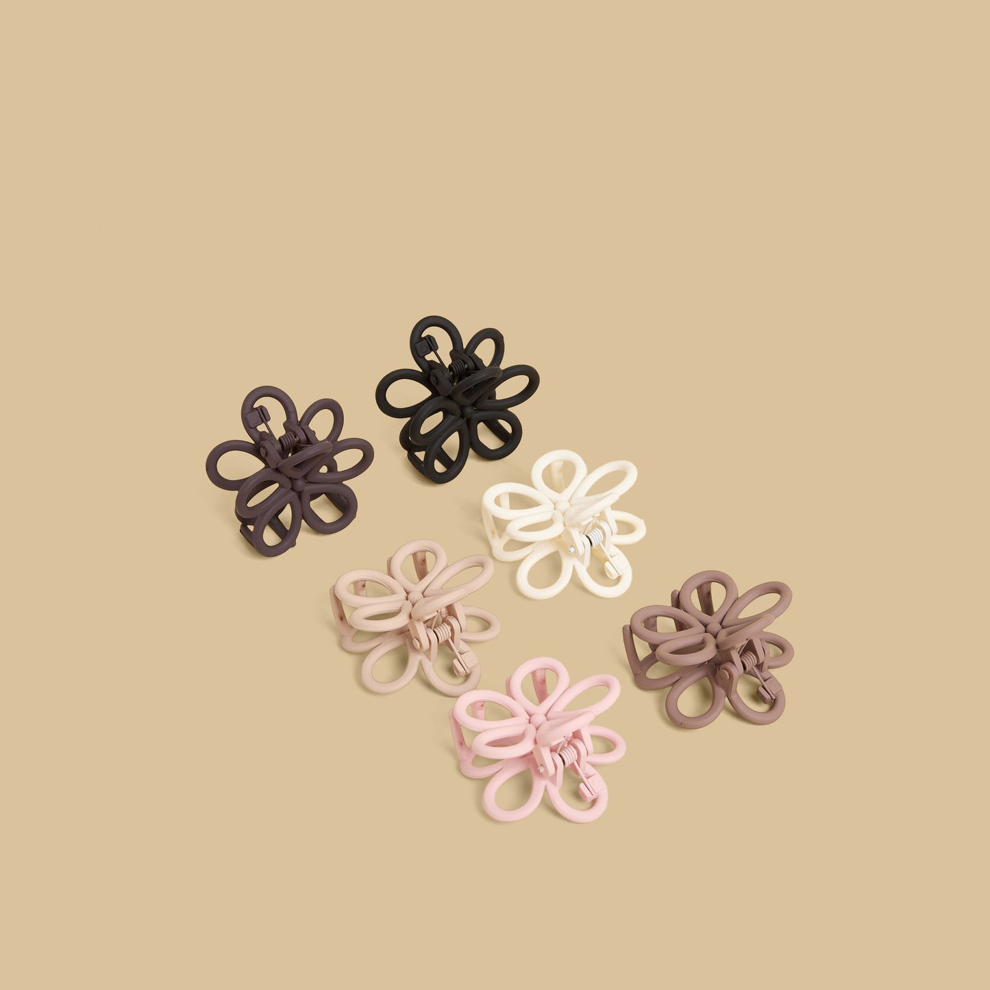 Pack of 6 - Floral Hair Clamp